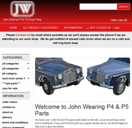 John Wearing Rover P4 Parts