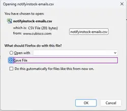 Notify In Stock Email Downloader PHP